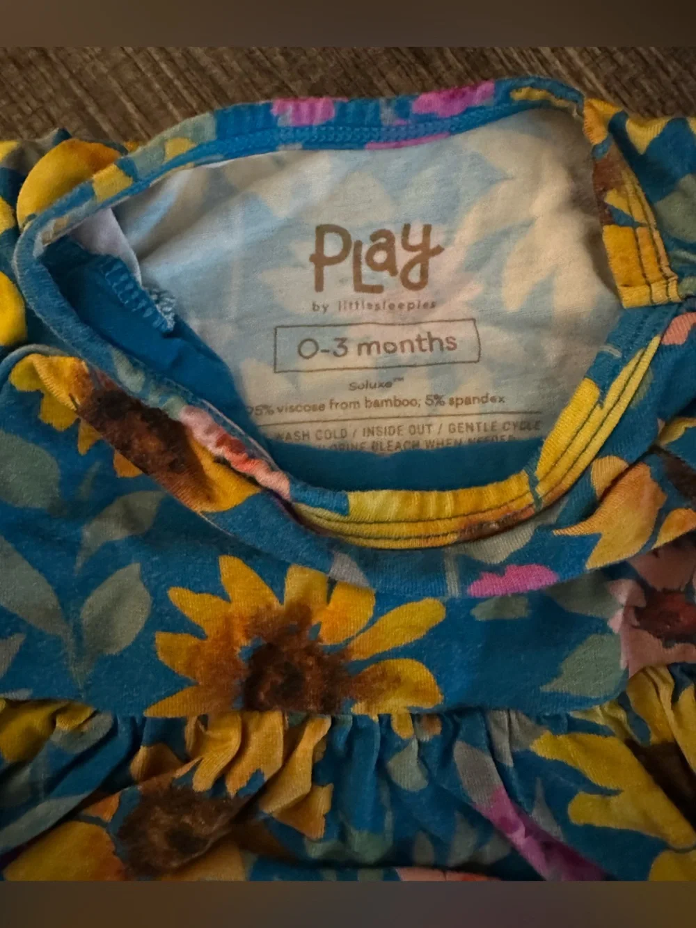 Little Sleepies LS Bamboo Twirl Bodysuit 0/3mo Sunflower Fields